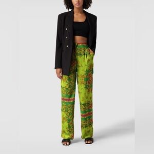 MNG | Green Satin Printed Trousers | 8